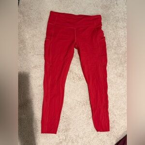lululemon athletica Red Fast and Free Leggings